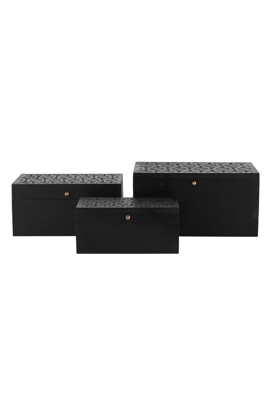 Shop Novogratz Set Of 3 Decorative Boxes In Black