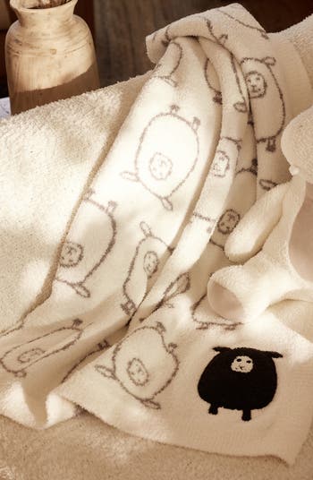 Barefoot Dreams® CozyChic™ Black Sheep Stroller Blanket