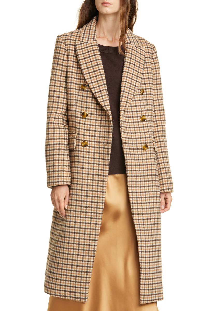 Club Monaco Jemma Plaid Double Breasted Wool Blend Coat | Nordstrom