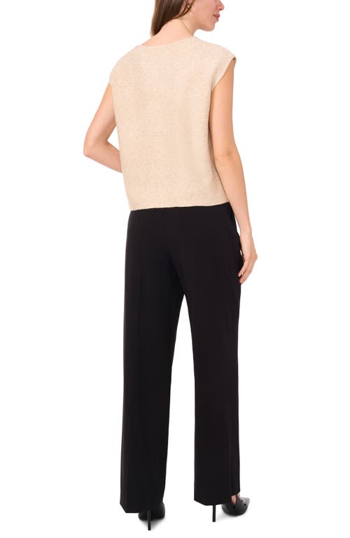Halogenr Halogen(r) Sequin V-neck Sleeveless Sweater In Light Sand Brown