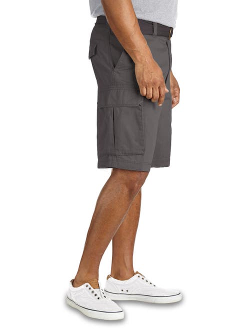 True Nation Relaxed-fit Twill Cargo Shorts In Washed Grey