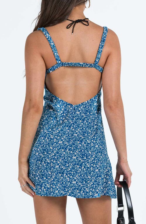 Shop Princess Polly Georgia Floral Print Sleeveless Minidress In Blue