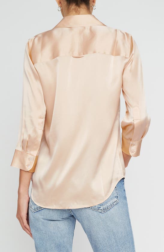 Shop L Agence Dani Silk Charmeuse Blouse In Toasted Almond
