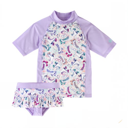 Uv Skinz Short Sleeve Sunny Swim Set In Skating Dayz