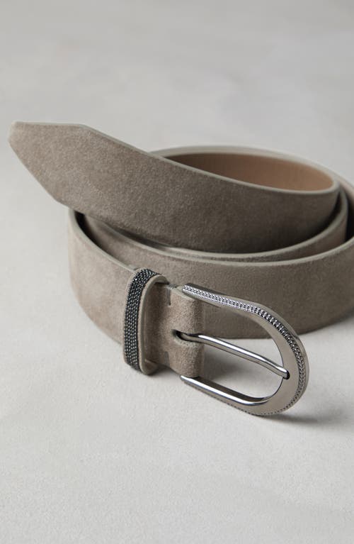 Shop Brunello Cucinelli Suede Belt In Dark Grey