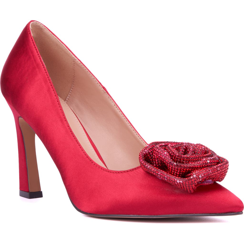 New York And Company Ilyana Pointed Toe Pump In Red