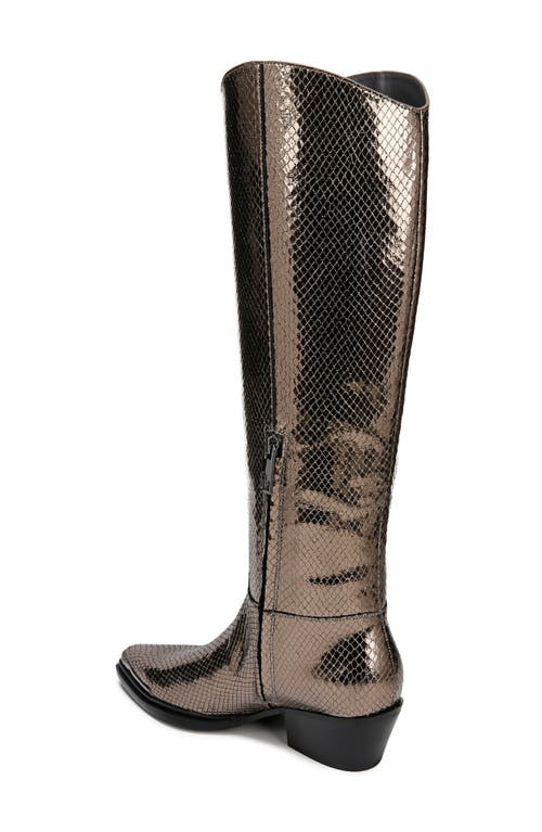 Shop Franco Sarto Billie Knee High Western Boot In Pewter