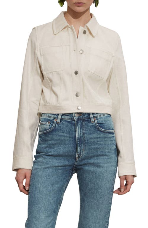 & Other Stories Crop Stretch Denim Jacket White Dusty Light at Nordstrom,