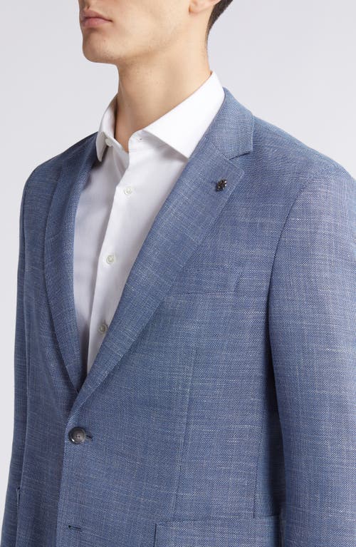 Hugo Boss Boss Hanry Slub Stretch Sport Coat In Open Blue