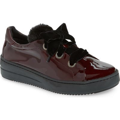 The Flexx Groove Faux-Shearling Trim Sneaker- Red