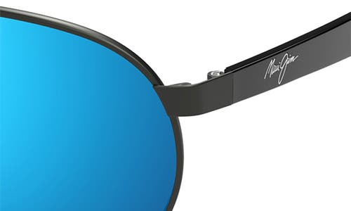 Maui Jim Mirrored Sunglasses In Dark Ruthenium/blue Hawaii