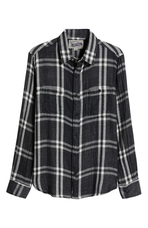 Shop Schott Nyc Plaid Double Weave Work Shirt In Black