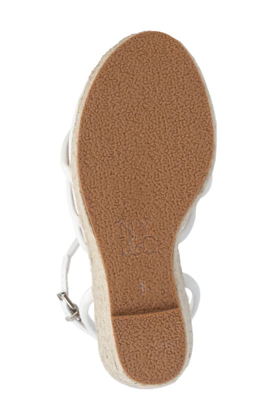 New York And Company Electra Platform Wedge Espadrille Sandal In White
