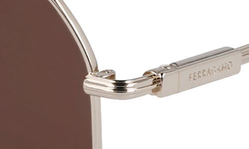 Ferragamo Men's Prisma Metal Aviator Sunglasses, 58mm In Gold/brown