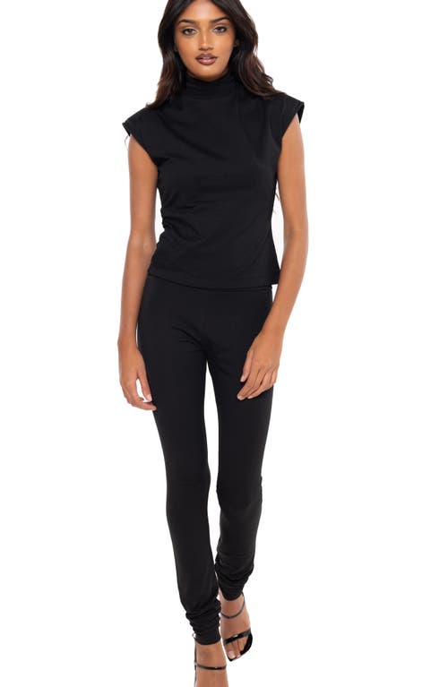 Dai Moda Legwarmer Stretch Cotton Leggings In Black