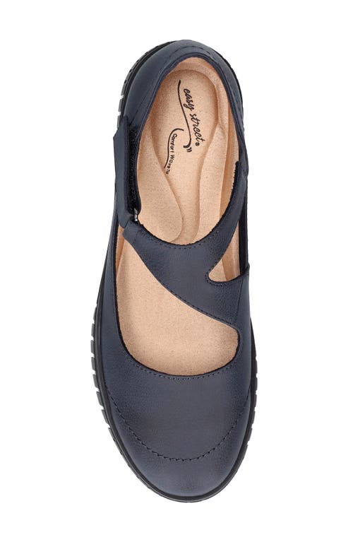 Shop Easy Street Joyful Mary Jane Flat In Navy