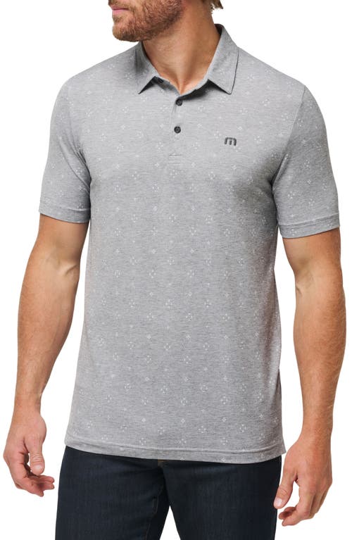 TravisMathew Blacksail Bay Geo Print Piqué Golf Polo in Heather Medium Grey at Nordstrom, Size Xx-Large