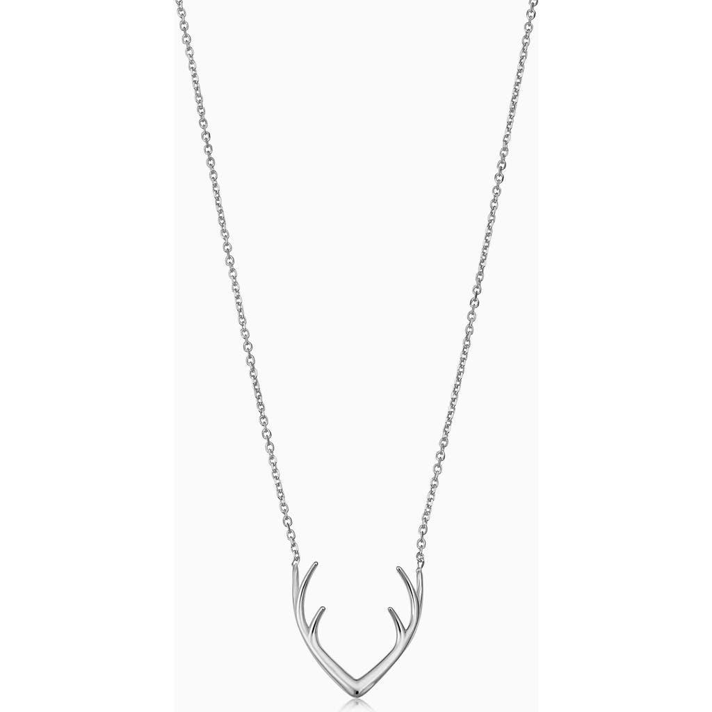 Oradina 14k White Solid Gold Central Park Necklace In White Gold
