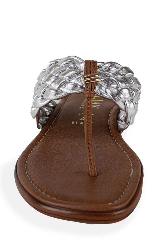 Shop Italian Shoemakers Hasley Flip Flop In Silver