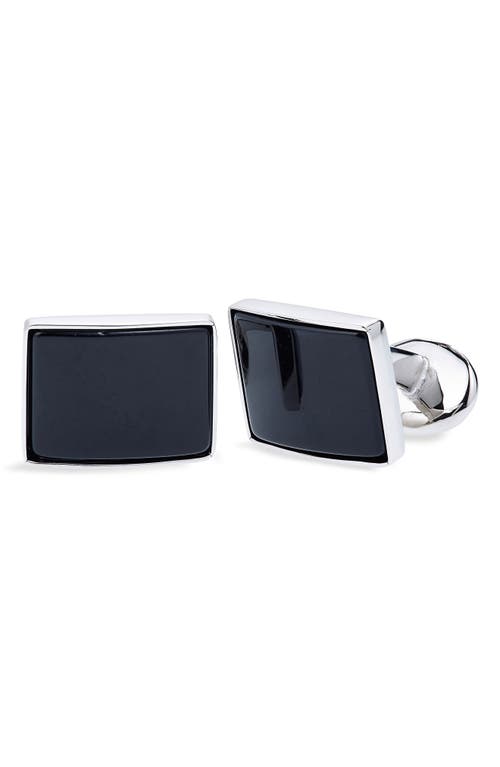 David Donahue Sterling Silver Cuff Links In Black