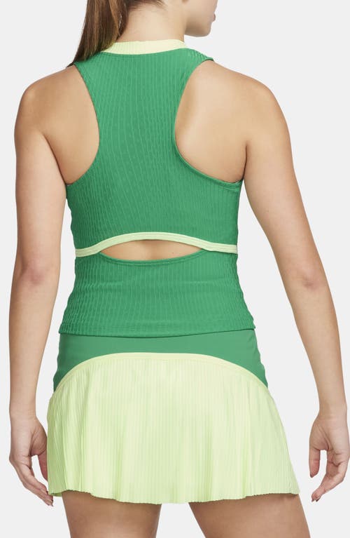 Shop Nike Court Slam Dri-fit Tennis Tank Top In Stadium Green/barely Volt