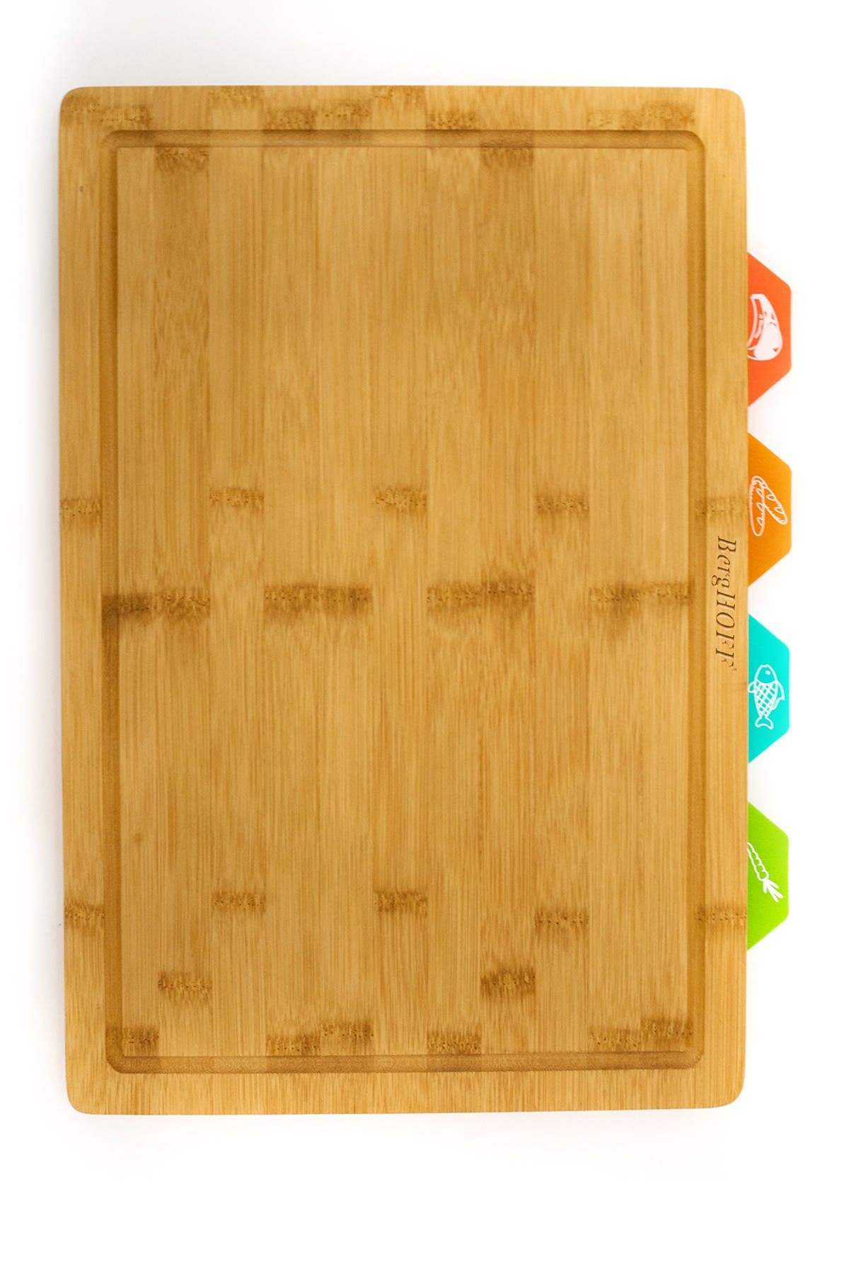 Berghoff Bamboo 5pc Cutting Board 4 Multi-colored Inserts In Brown