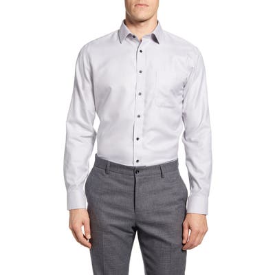 Nordstrom Shop Smartcare Trim Fit Chevron Dress Shirt, Grey