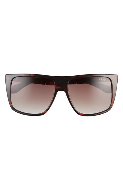 Click to view more detailed imagery on our partner's website Quay Incognito 56mm Gradient Flat Top Sunglasses In Tortoise/ Brown Fade