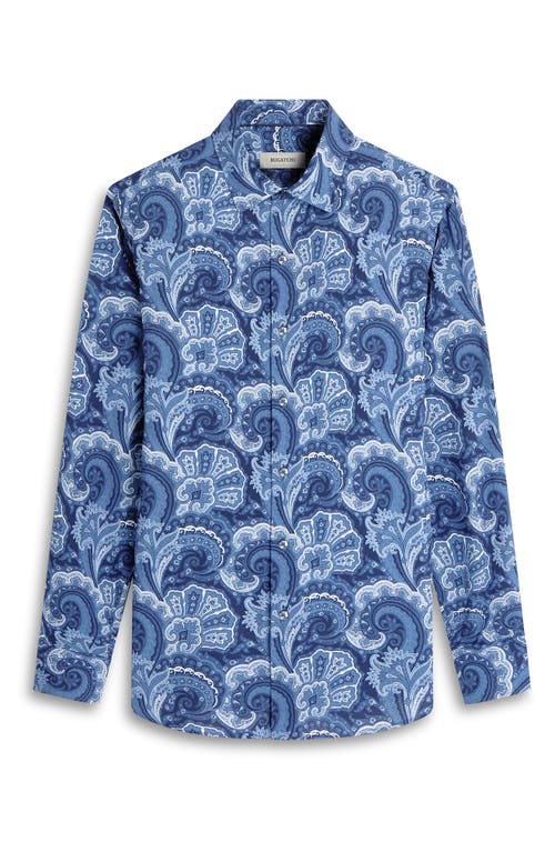 Shop Bugatchi Julian Paisley Ecovero™ Viscose Button-up Shirt In Navy