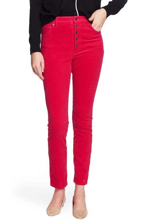 Court & Rowe Button Front Corduroy Skinny Pants in Pink Obsession