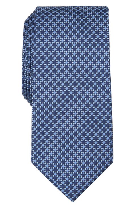 Versace Silk Tie Blue Navy Dotted Squares - Tie Deals