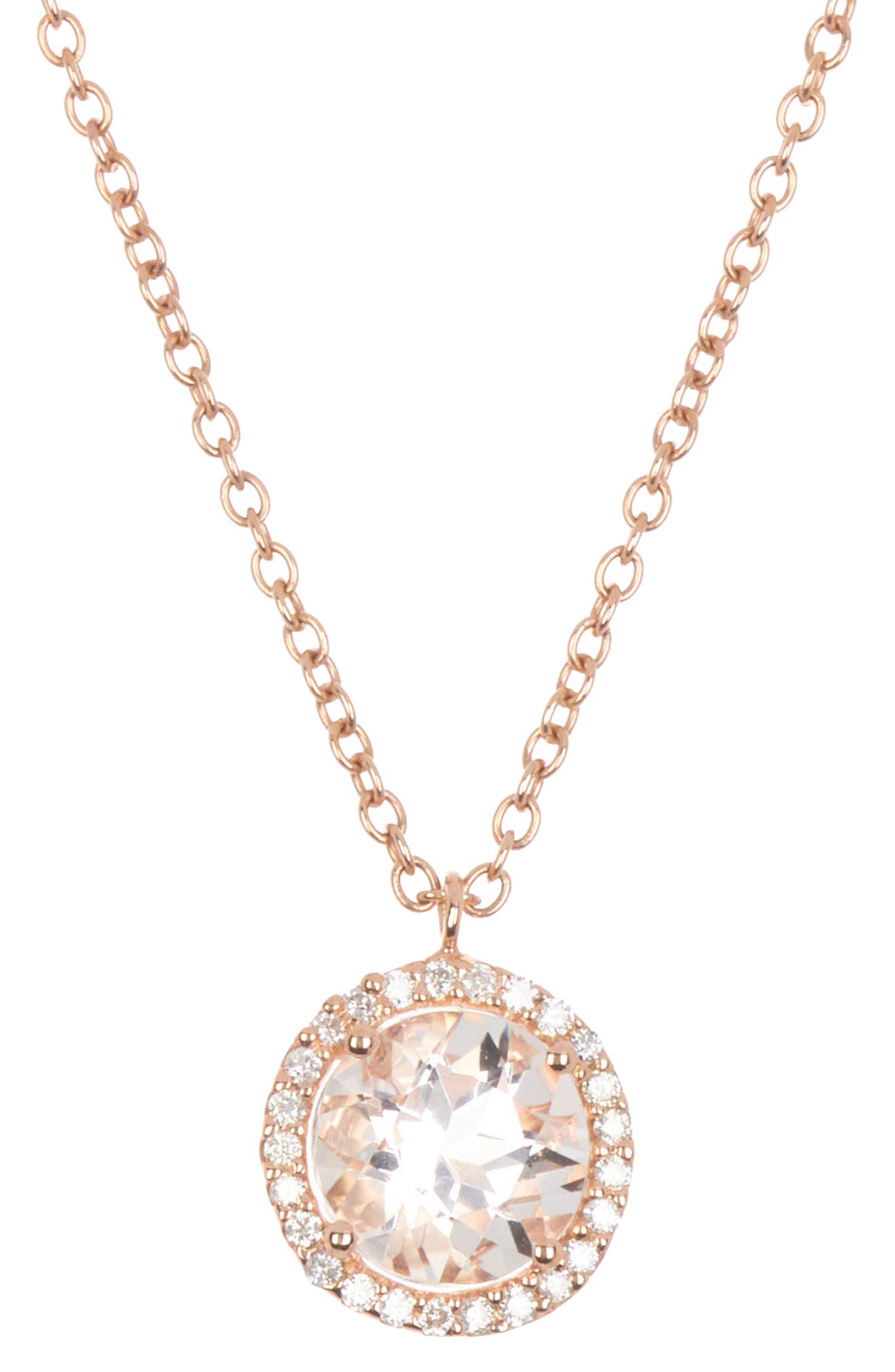 Click to view more detailed imagery on our partner's website Meira T 14k Rose Pink Gold Morganite Necklace