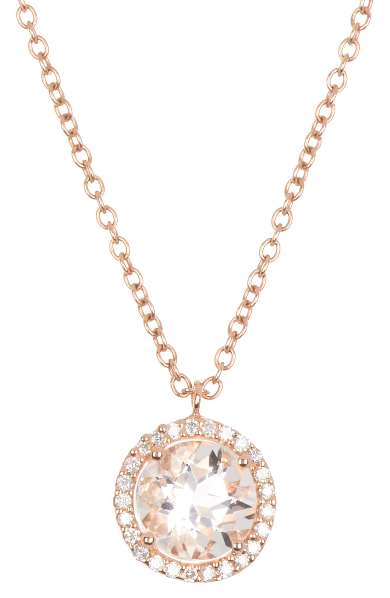 Meira T 14k Rose Pink Gold Morganite Necklace