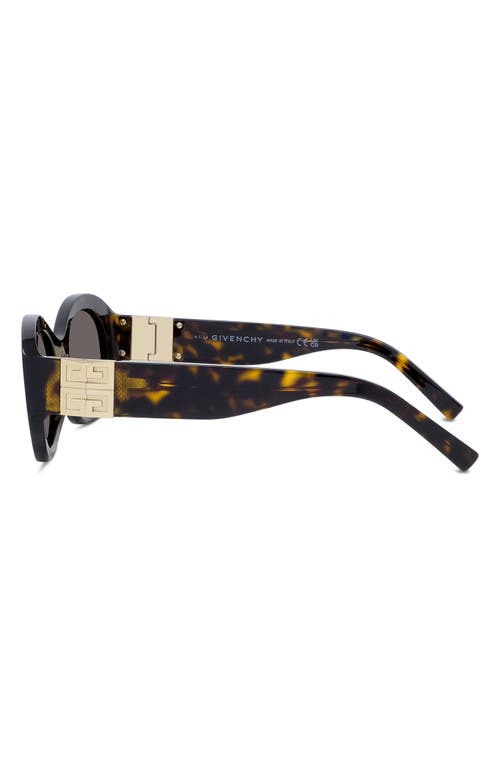 Shop Givenchy 4g Oval Sunglasses In Dark Havana/brown