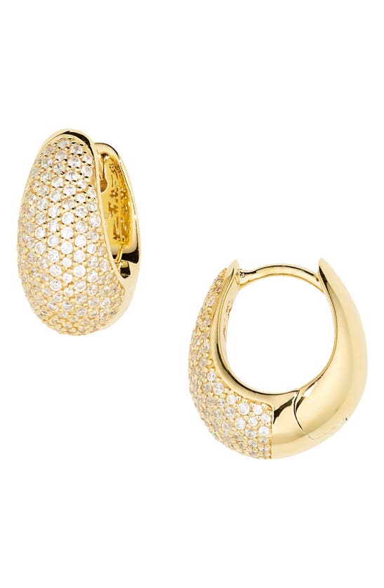 Tom Wood Gold-plated Ice Pavé Huggie Earrings In Sterling Silver 