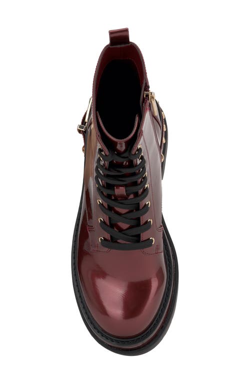 Jessica Simpson Imelda Lace-up Platform Moto Bootie In Oxblood