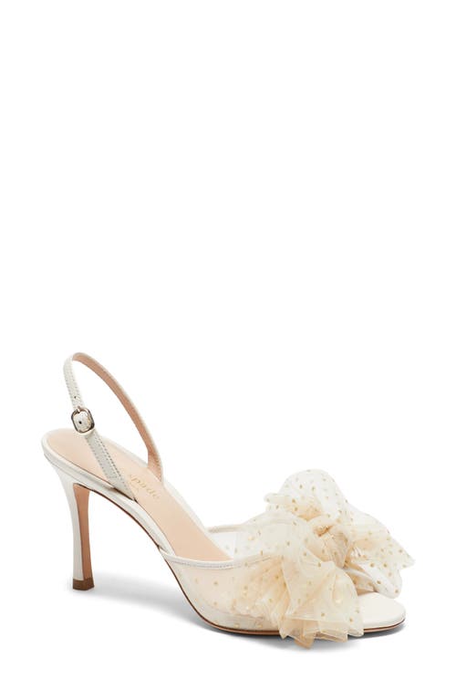 Kate Spade New York bridal sparkle slingback sandal in Parchment Fabric at Nordstrom, Size 9