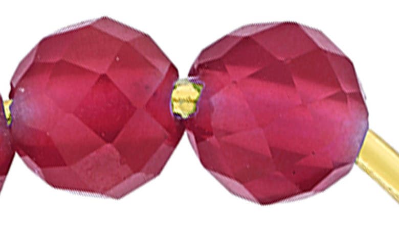 Shop Delmar Faceted Hoop Earrings In Ruby
