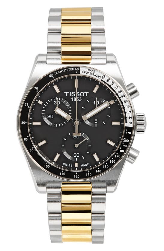 Shop Tissot Pr516 Bracelet Chronograph Watch, 40mm In Black