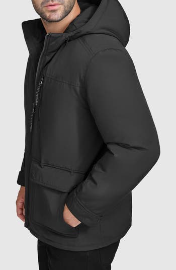 Cole haan hooded down and feather jacket best sale