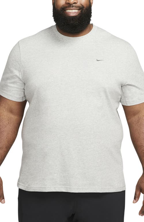Nike Men's Primary Dri-fit Short-sleeve Versatile Top In Grey Heather/smoke Grey