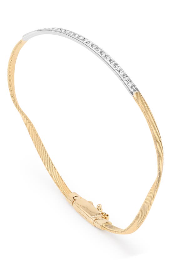 Shop Marco Bicego Marrakech Diamond Snake Chain Bracelet In 18k Yellow Gold