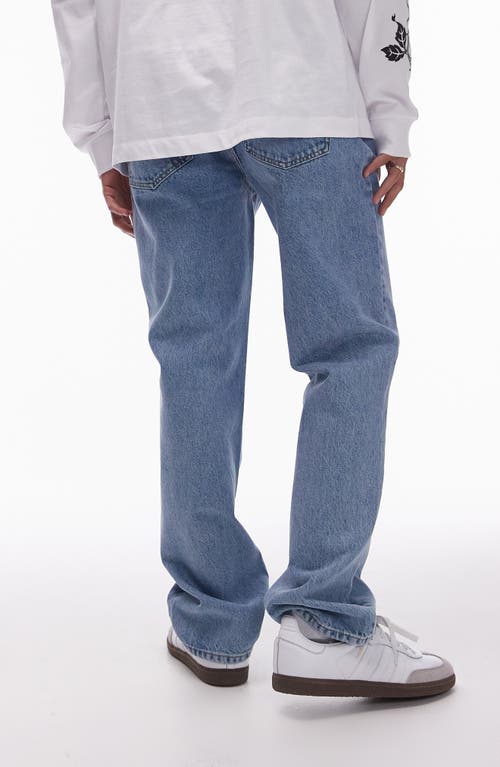 Shop Topman Straight Leg Jeans In Medium Blue