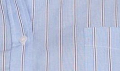 Mango Stripe Layered Button-up Shirt In Sky Blue
