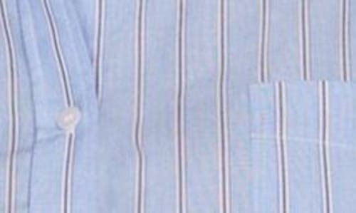 Shop Mango Stripe Layered Button-up Shirt In Sky Blue