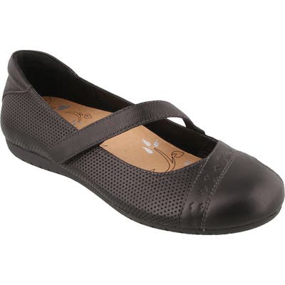 Taos Scamp Mary Jane Flat- Black