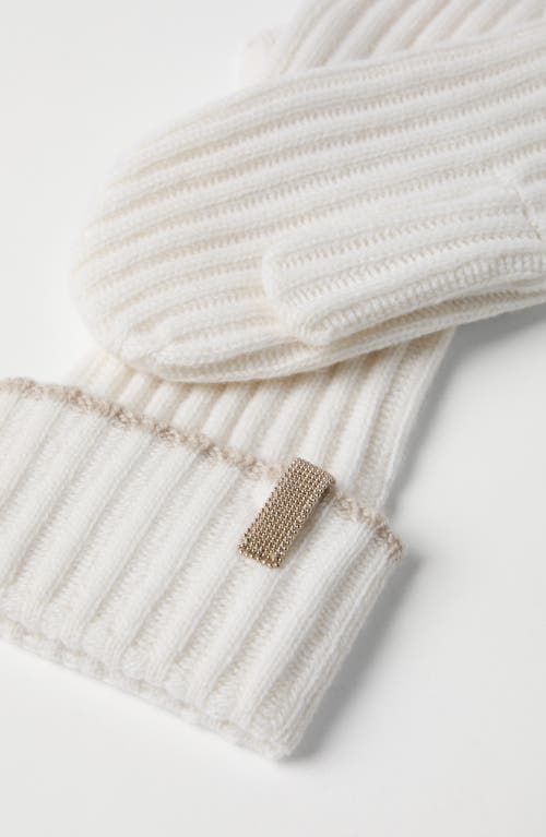 Shop Brunello Cucinelli Mittens In White