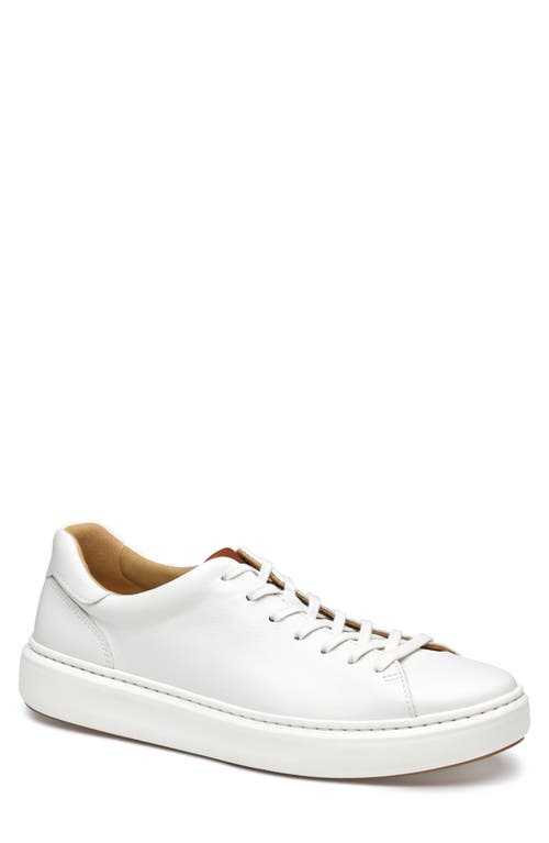 Johnston & Murphy Anders Sneaker In White Full Grain