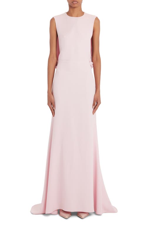 Shop Valentino Open Back Silk Cady Gown In Taffy/nero