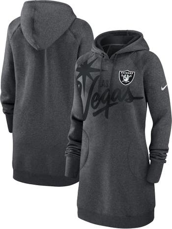 Nike Women s Nike Heather Charcoal Las Vegas Raiders Fleece Raglan